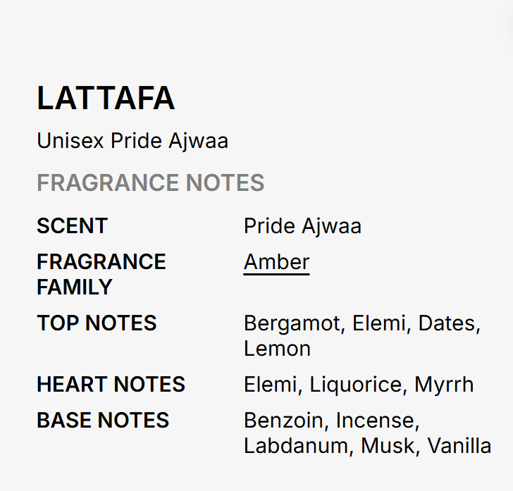 Lattafa Pride Ajwad Unisex EDP 90ml warm floral oriental gourmand fragrance with jasmine rose amber and vanilla