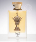 Lattafa Pride Al Areeq Gold Unisex Eau de Parfum spray bottle 3.4oz 100ml on white backgroundLattafa Pride Al Areeq Gold Unisex Eau de Parfum spray bottle 3.4oz 100ml on white background