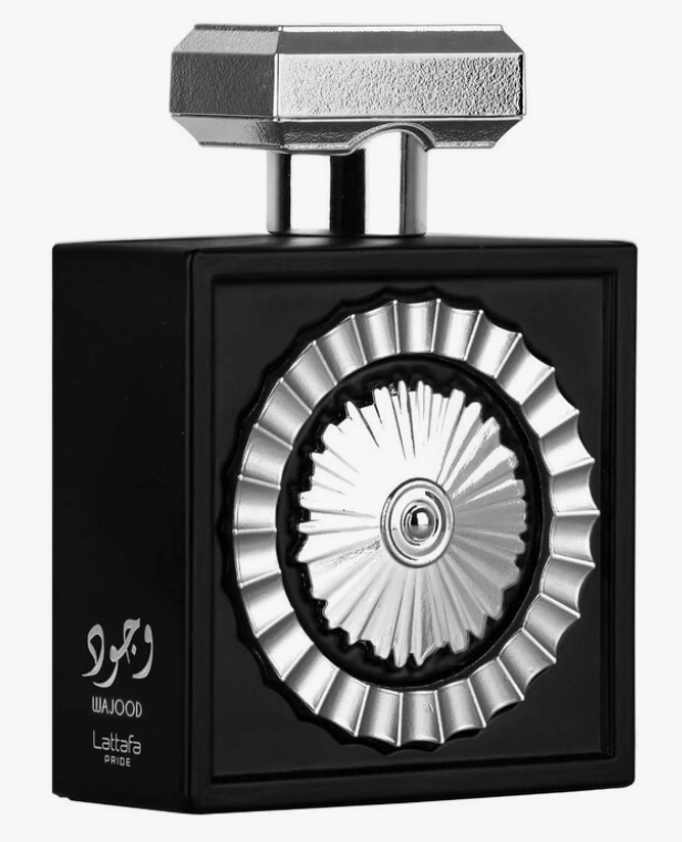 Lattafa Pride Wajood Unisex Eau de Parfum spray bottle 3.4oz 100ml on white background