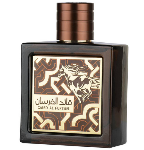 Lattafa Qaed Al Fursan Untamed Unisex Eau de Parfum spray bottle 3.0oz 90ml on white background