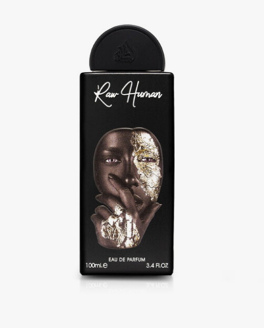 Lattafa Raw Human Unisex Eau de Parfum spray bottle 3.4oz 100ml on white background