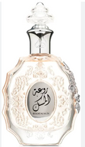 Lattafa Rouat Al Oud Unisex Eau de Parfum spray bottle 3.4oz 100ml on white background