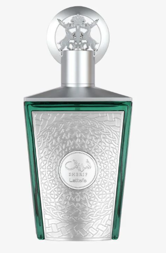 Lattafa Sherif Men Eau de Parfum spray bottle 3.4oz 100ml on white background