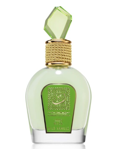 Lattafa Thameen Musk Wild Vanilla Women Eau de Parfum spray bottle 3.4oz 100ml on white background