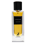 A rectangular glass perfume bottle filled with golden-yellow fragrance, featuring a black textured cap and a black front label with the brand name WINSOME and the scent name EAU DE PARFUM. The bottle is set against a plain white background.