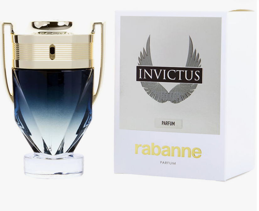 Paco Rabanne Invictus Perfume for Men 2 PC Gift Set with packaging box on white background UPC 3349668643127